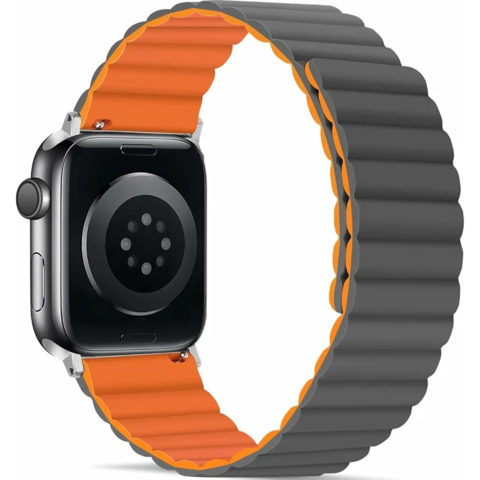 44/45/46 Cиликоновый ремень WiWu Magnetic для Apple Watch, оранжевый