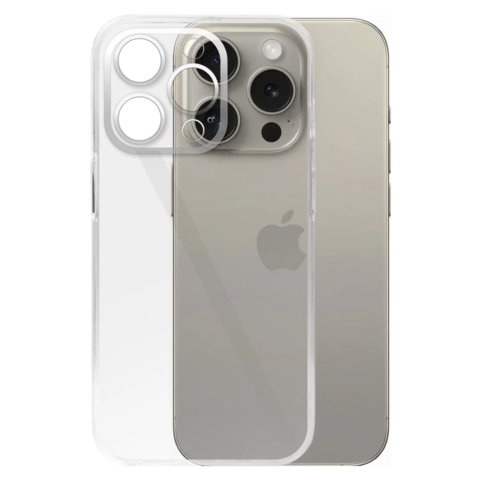 Ультратонкий силиконовый чехол для iPhone 15 Pro (прозрачный)