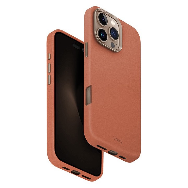 Чехол из кожи Uniq Hybrid Lyden для iPhone 16 Pro Max, терракотовый