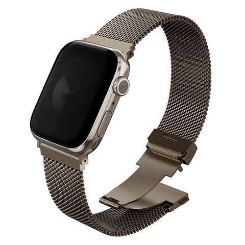 44/45/46 мм Миланский сетчатый браслет Uniq Dante Pro для Apple Watch, золотой