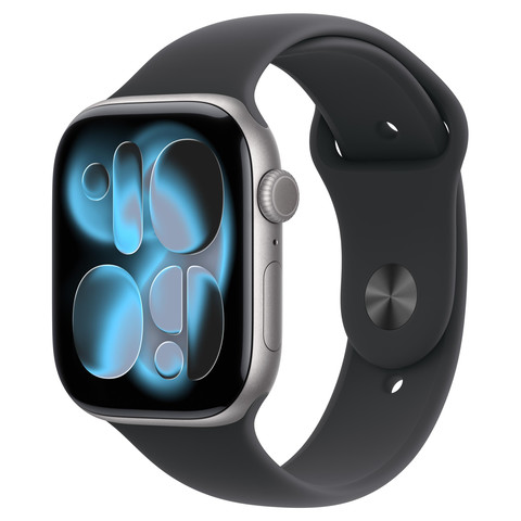 Apple Watch Series 11 42mm GPS Space Grey Aluminum Case with Black Sport Band
