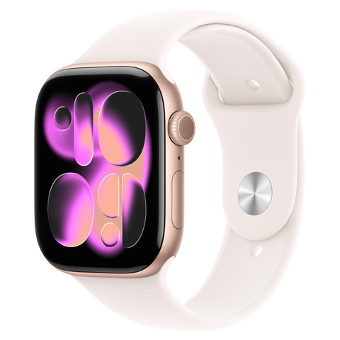 Apple Watch Series 11 42mm GPS Rose Gold Aluminum Case with Light Blush Sport Band