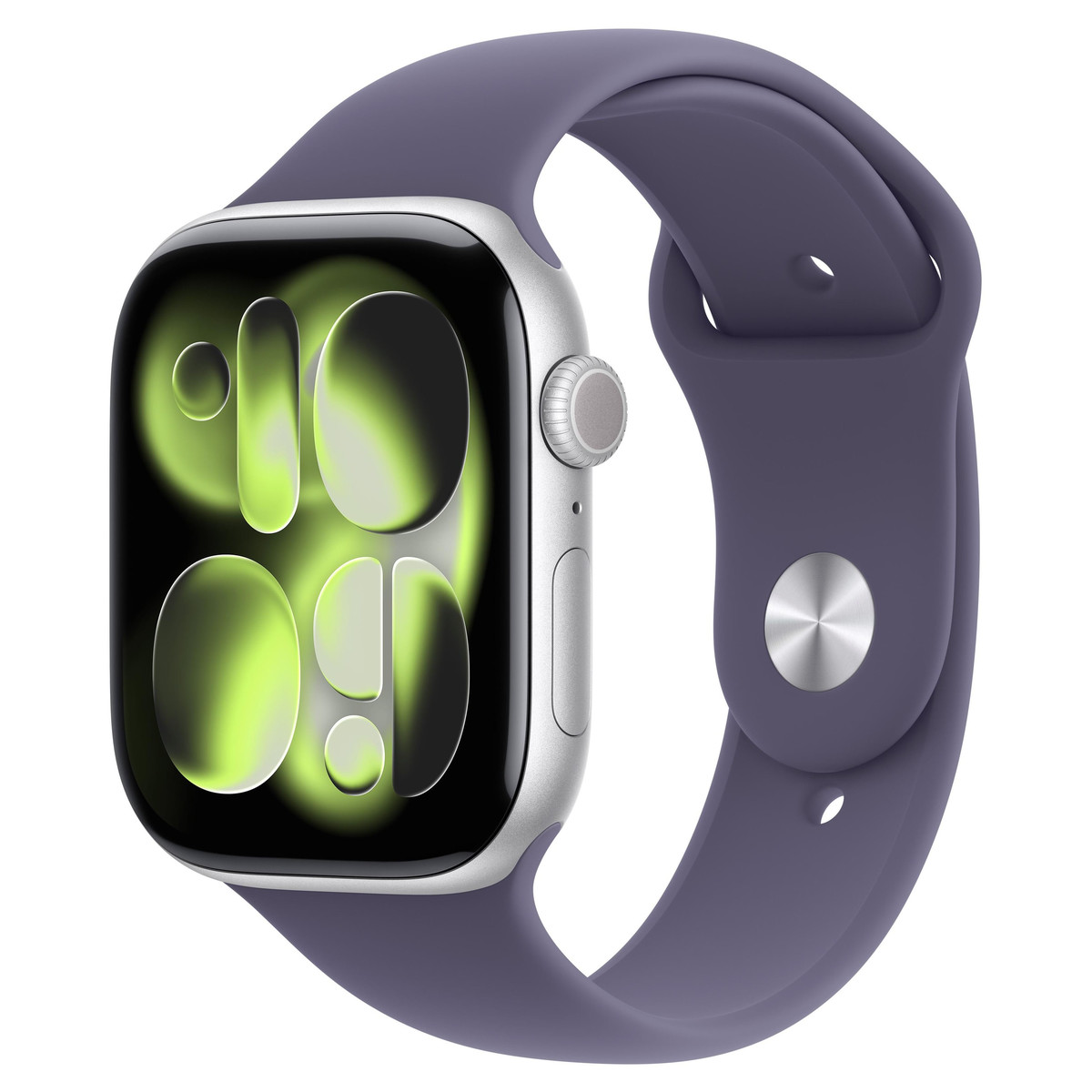 Apple Watch Series 11 46mm GPS Silver Aluminum Case with Purple Fog Sport Band