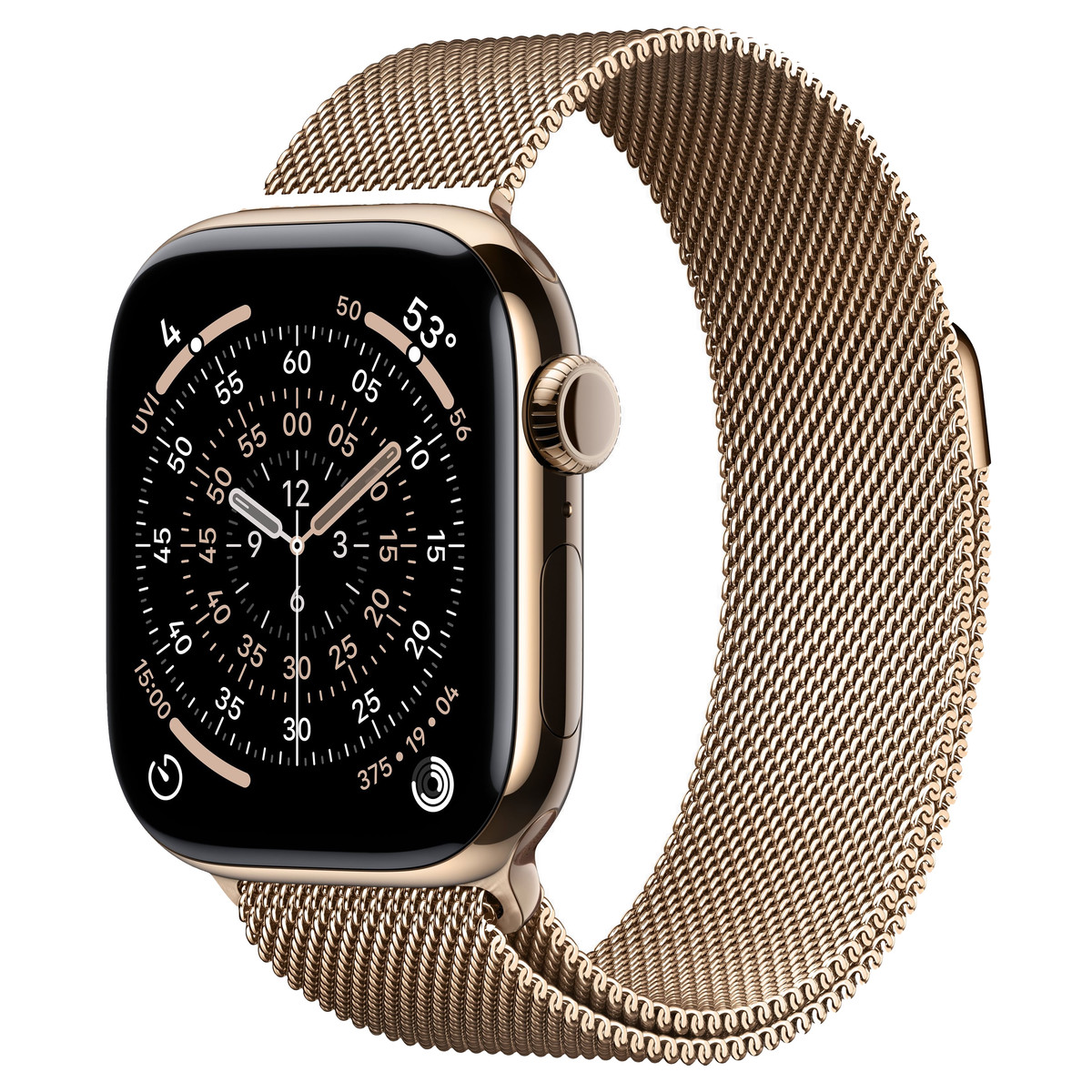 Apple Watch Series 11 42mm GPS+Cellular Gold Titanium Case with Gold Milanese Loop