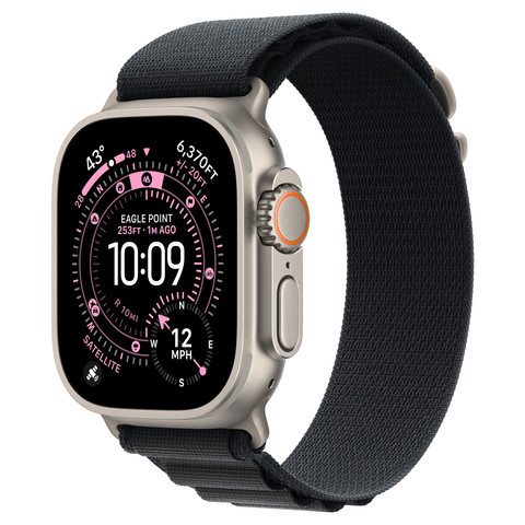 Apple Watch Ultra 3 49mm GPS+Cellular Titanium Case with Black Alpine Loop