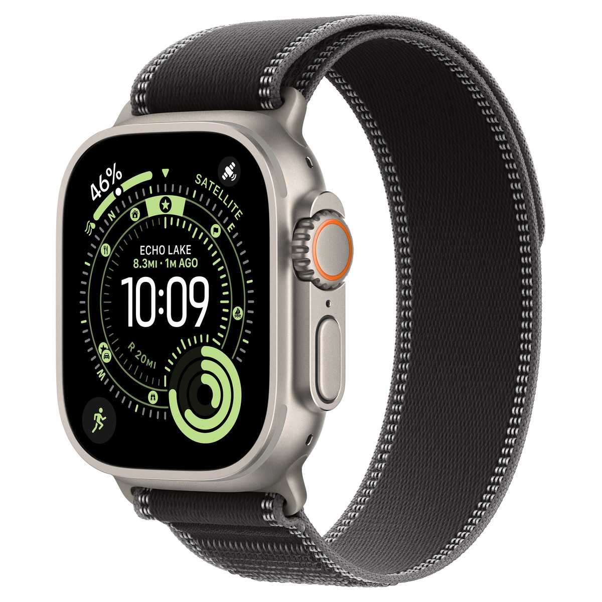 Apple Watch Ultra 3 49mm GPS+Cellular Titanium Case with Black/Charcoal Trail Loop