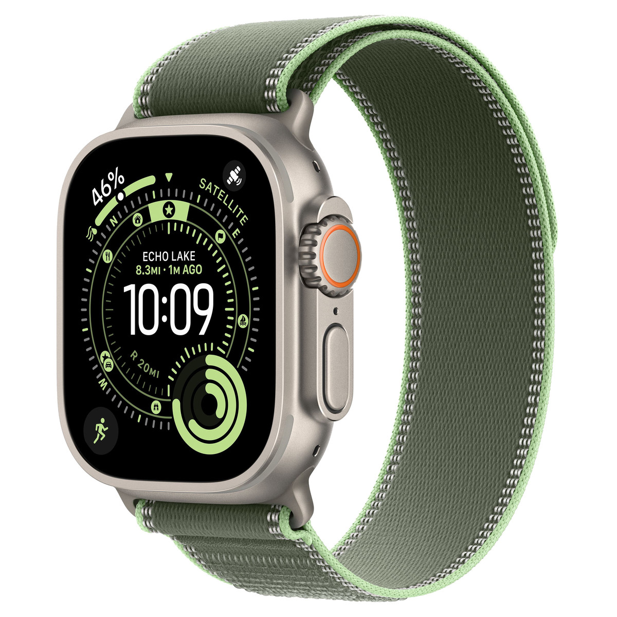 Apple Watch Ultra 3 49mm GPS+Cellular Titanium Case with Green/Neon Trail Loop