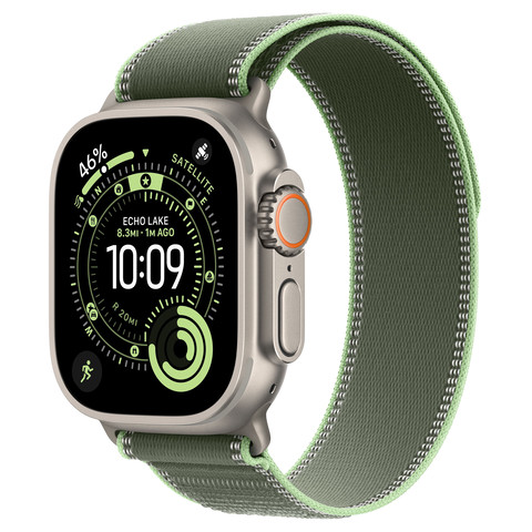 Apple Watch Ultra 3 49mm GPS+Cellular Titanium Case with Green/Neon Trail Loop