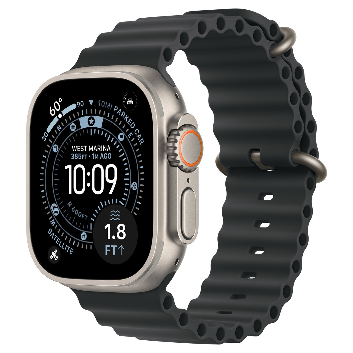 Apple Watch Ultra 3 49mm GPS+Cellular Titanium Case with Black Ocean Band