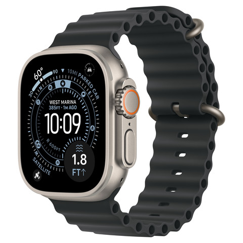 Apple Watch Ultra 3 49mm GPS+Cellular Titanium Case with Black Ocean Band