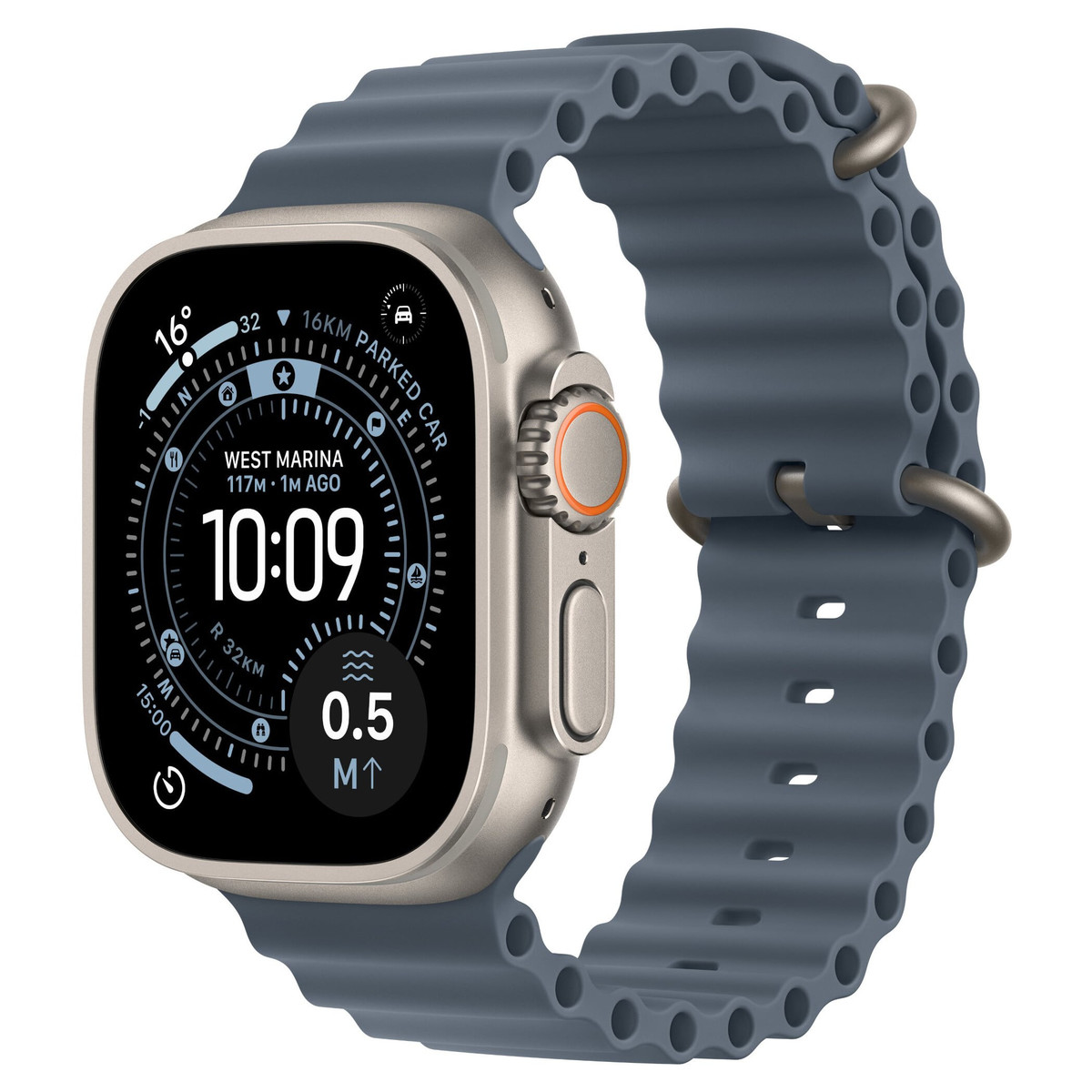 Apple Watch Ultra 3 49mm GPS+Cellular Titanium Case with Anchor Blue Ocean Band
