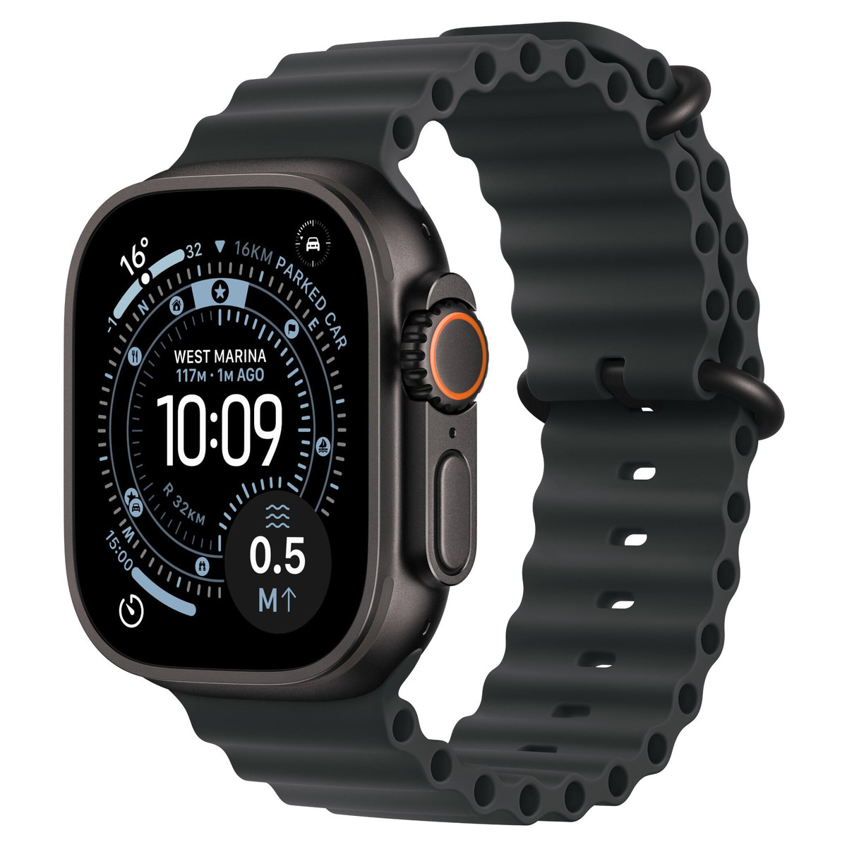 Apple Watch Ultra 3 49mm GPS+Cellular Black Titanium Case with Black Ocean Band