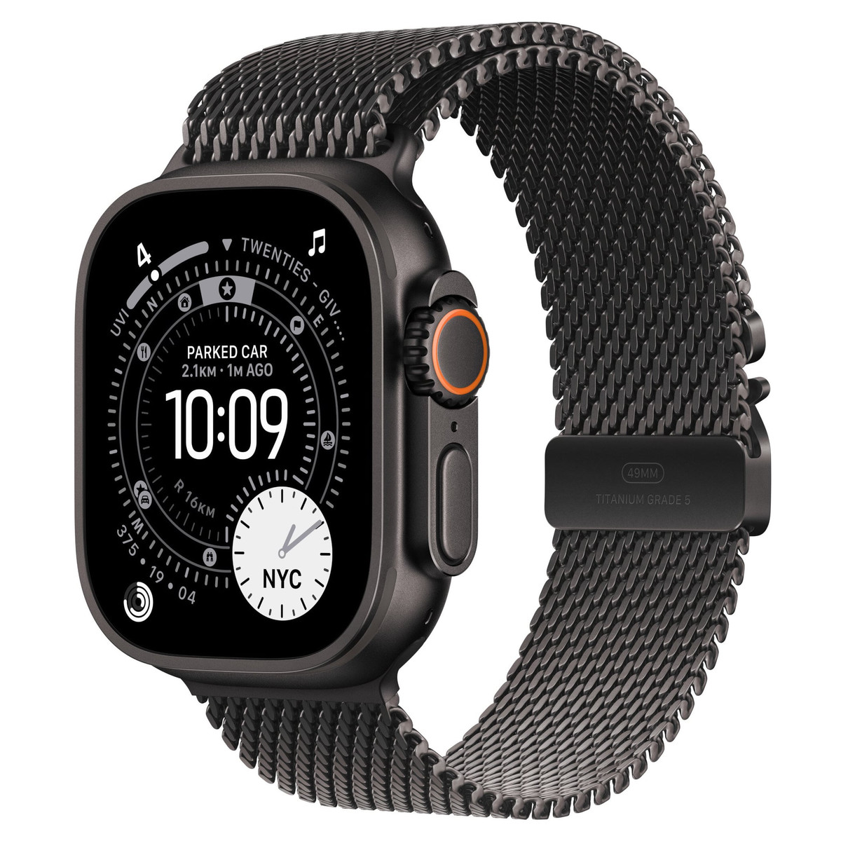 Apple Watch Ultra 3 49mm GPS+Cellular Black Titanium Case with Black Titanium Milanese Loop