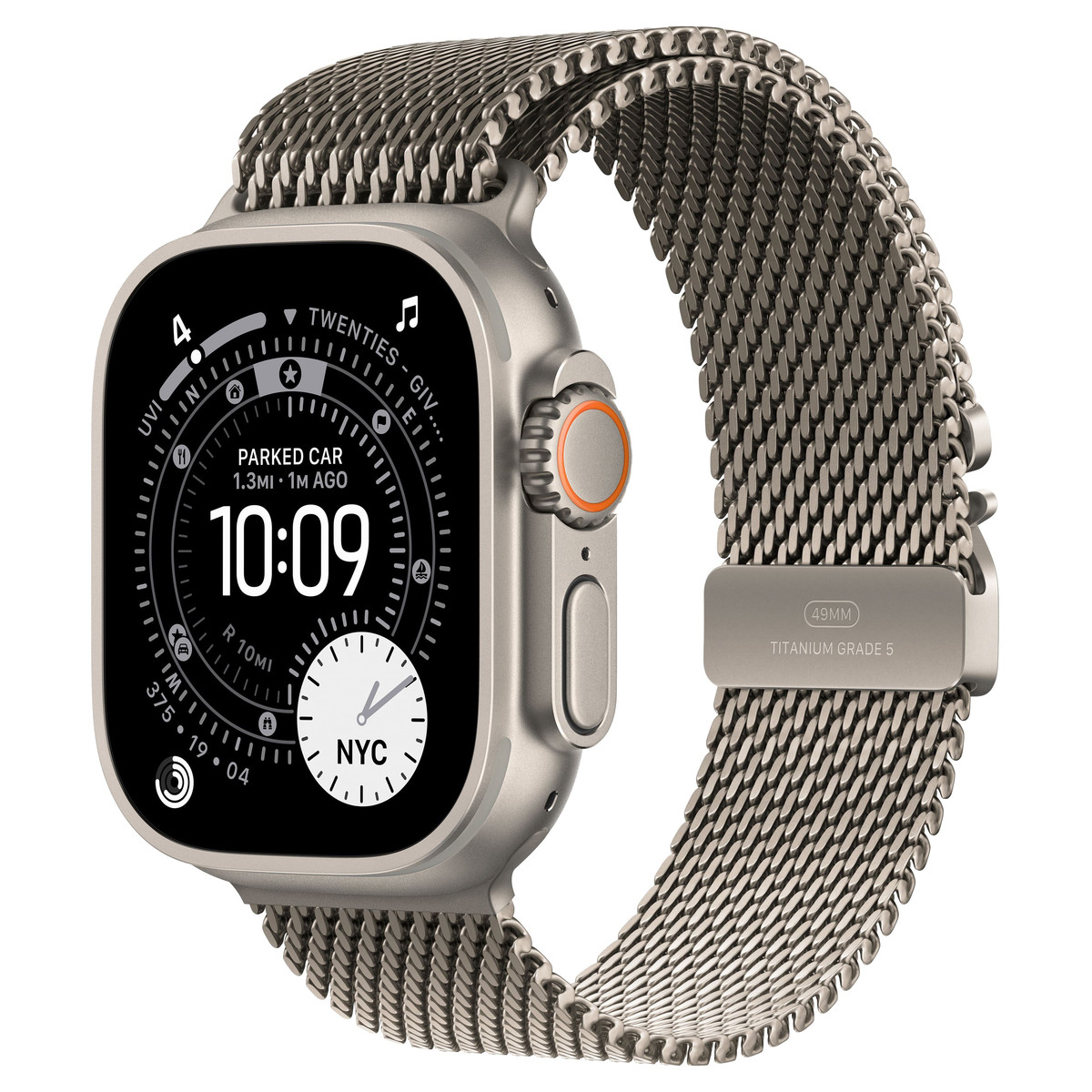 Apple Watch Ultra 3 49mm GPS+Cellular Titanium Case with Natural Titanium Milanese Loop