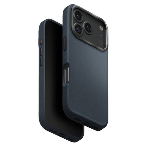 Чехол из кожи Uniq Hybrid Lyden для iPhone 17 Pro/18 Pro, синий