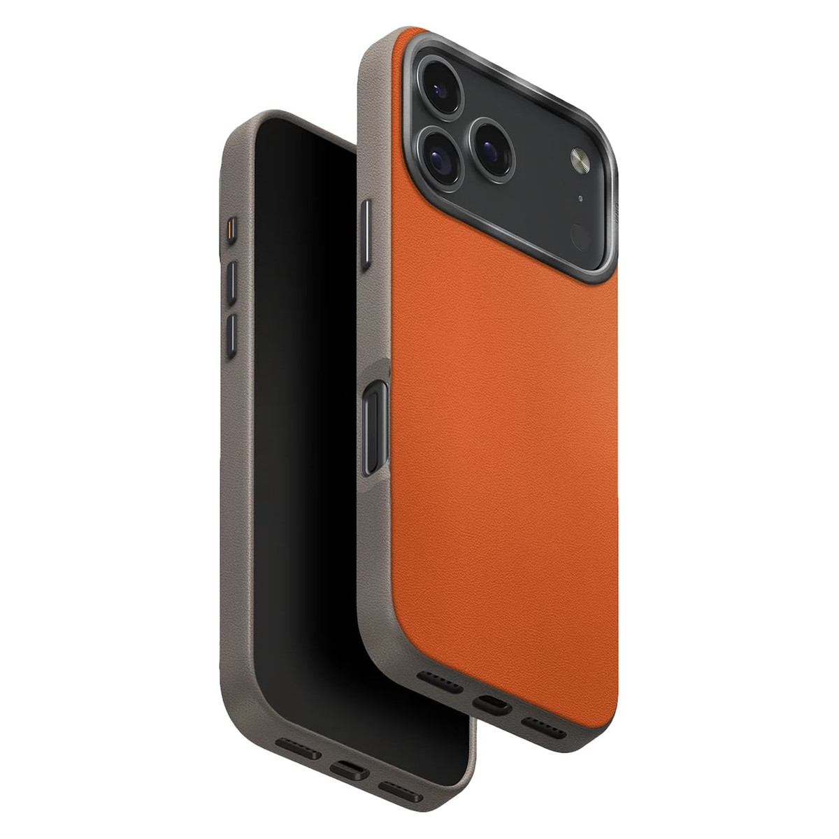 Чехол из кожи Uniq Hybrid Lyden DS для iPhone 17 Pro, оранжево/серый