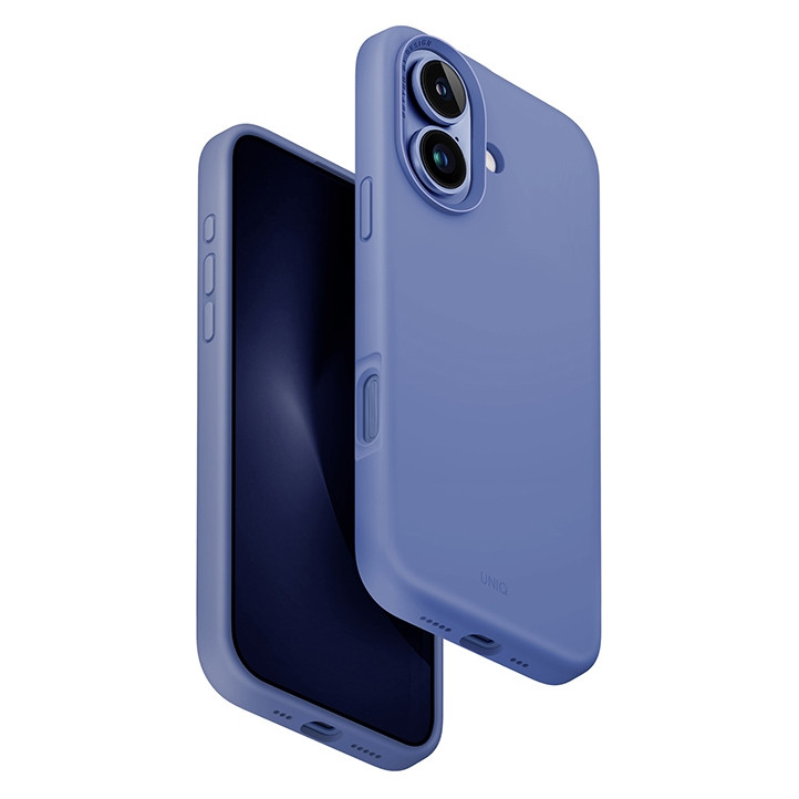 Чехол силиконовый Uniq Lino Hue c MagSafe для iPhone 16, синий