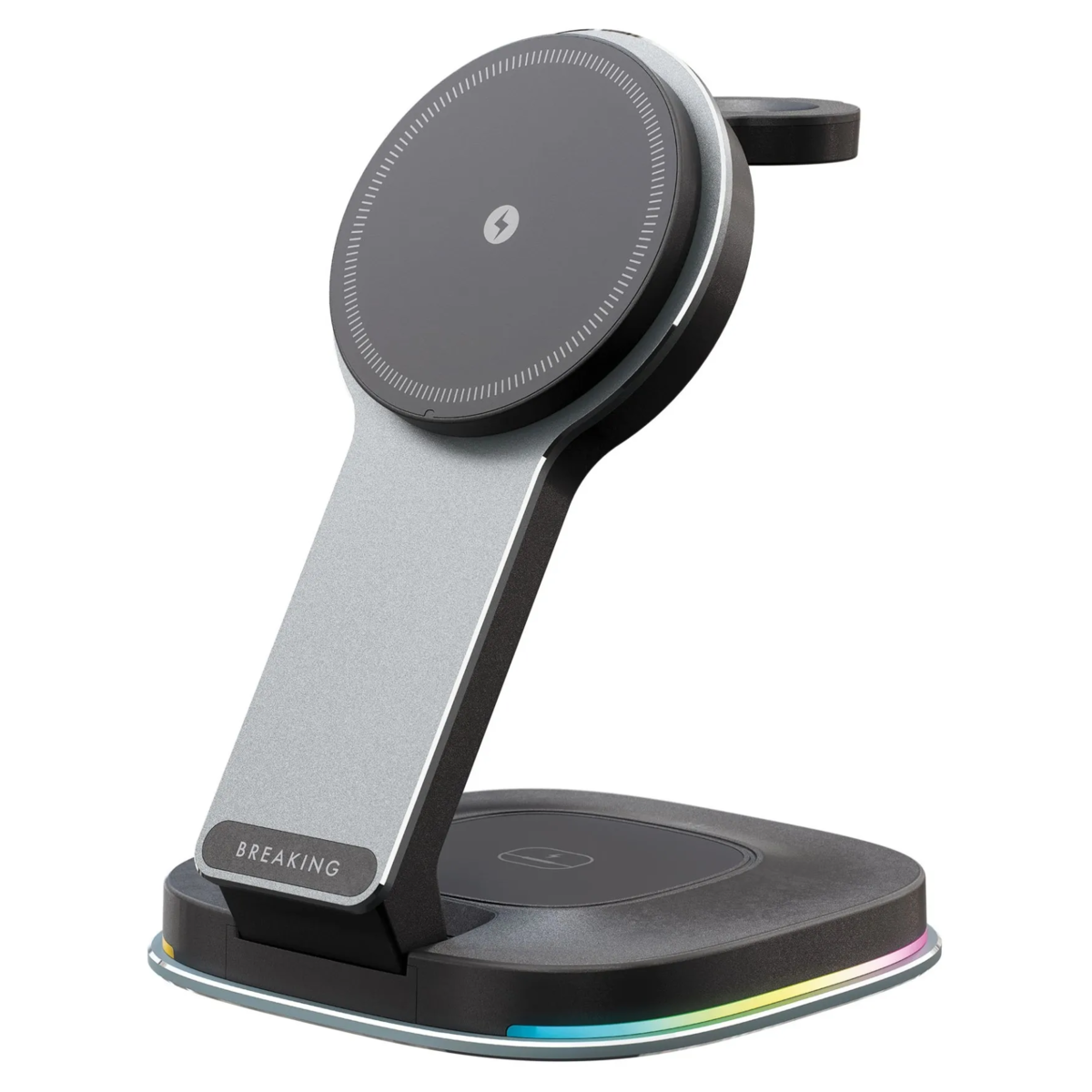 Беспроводное зарядное устройство Breaking bazic DS10 Trio 20W, серый