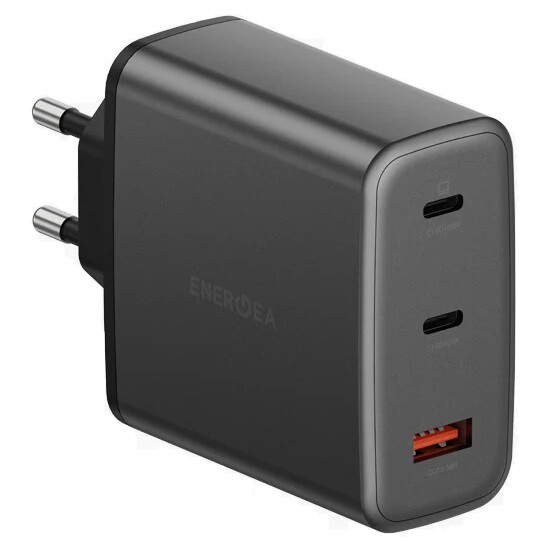 Зарядное устройство EnergEA AmpCharge 2USB-C/1USB-A GaN 100W, серый