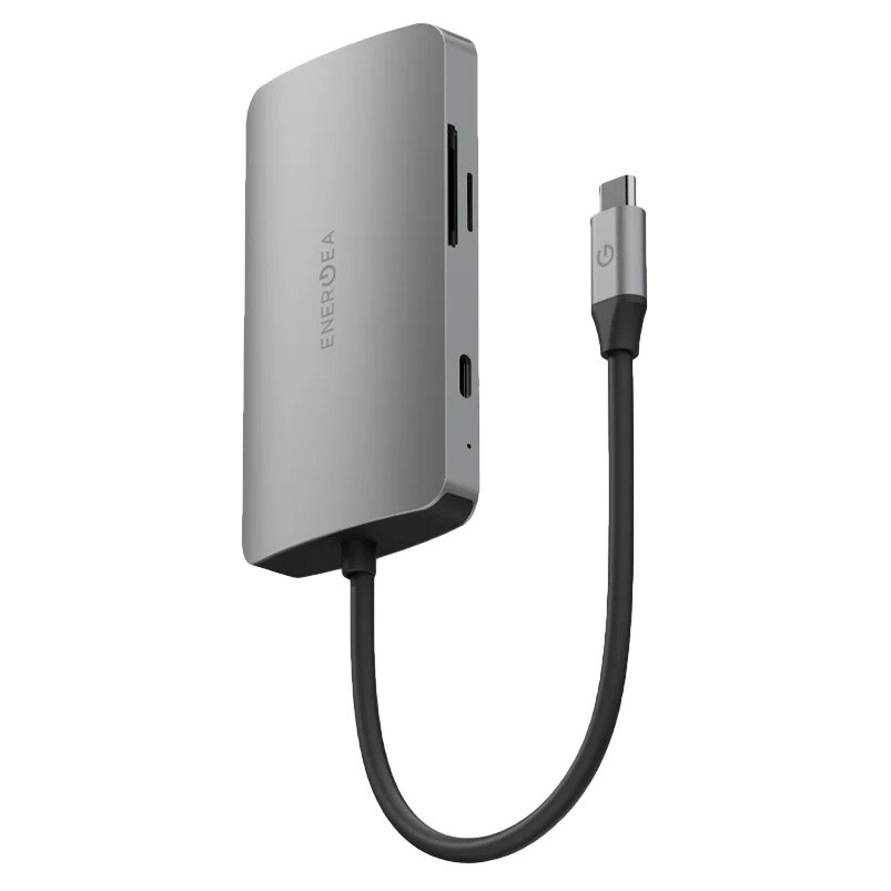 Многопортовый переходник EnergEA AluHub HD Pro 8в1 3USB/SD/MicroSD/HDMI/RJ45/USB-C, серый