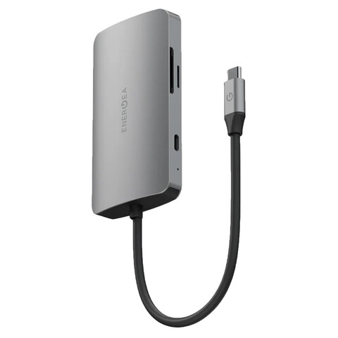 Многопортовый переходник EnergEA AluHub HD Pro 8в1 3USB/SD/MicroSD/HDMI/RJ45/USB-C, серый