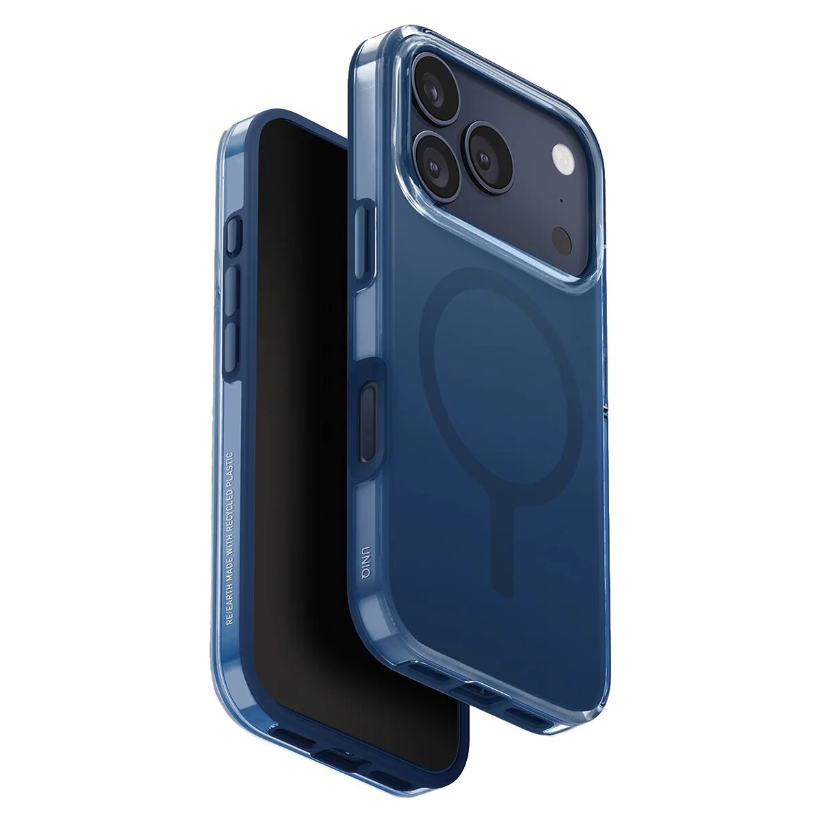 Чехол Uniq Hybrid Clario Magsafe для iPhone 17 Pro, синий