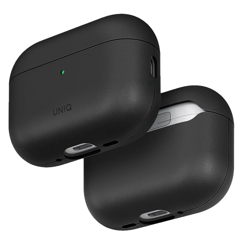 Кожаный чехол Uniq Lyden VEX для AirPods Pro 3, черный