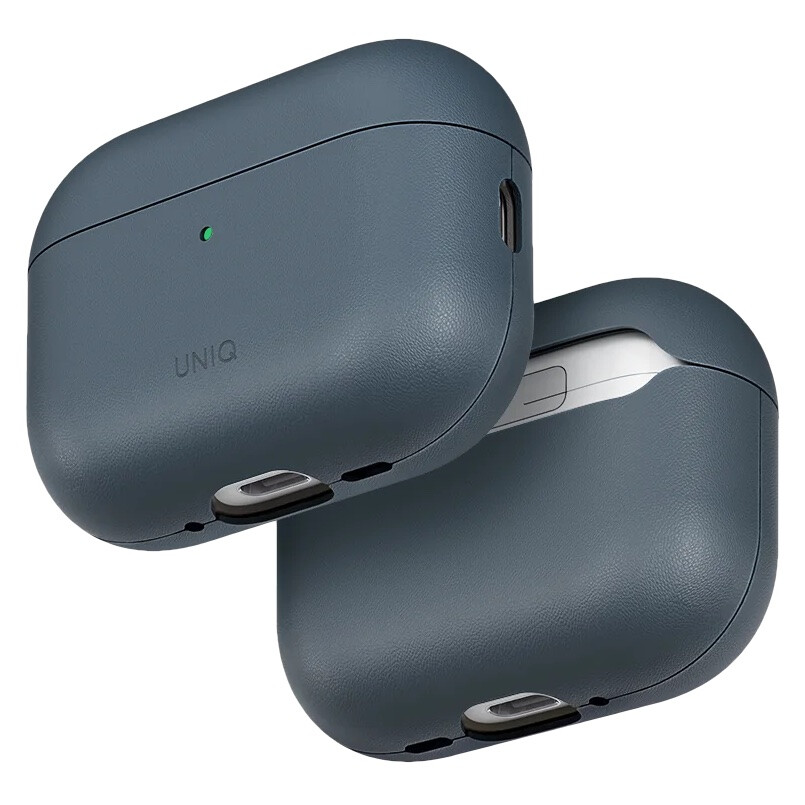 Кожаный чехол Uniq Lyden VEX для AirPods Pro 3, синий