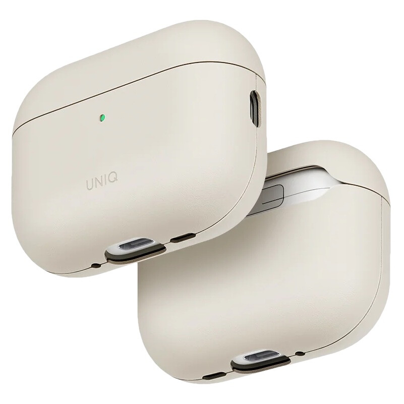 Кожаный чехол Uniq Lyden VEX для AirPods Pro 3, серый