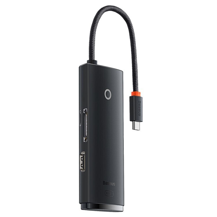 Многопортовый переходник Baseus Lite HDMI/USB 3.0*2/USB C/SDD/MicroSD, черный