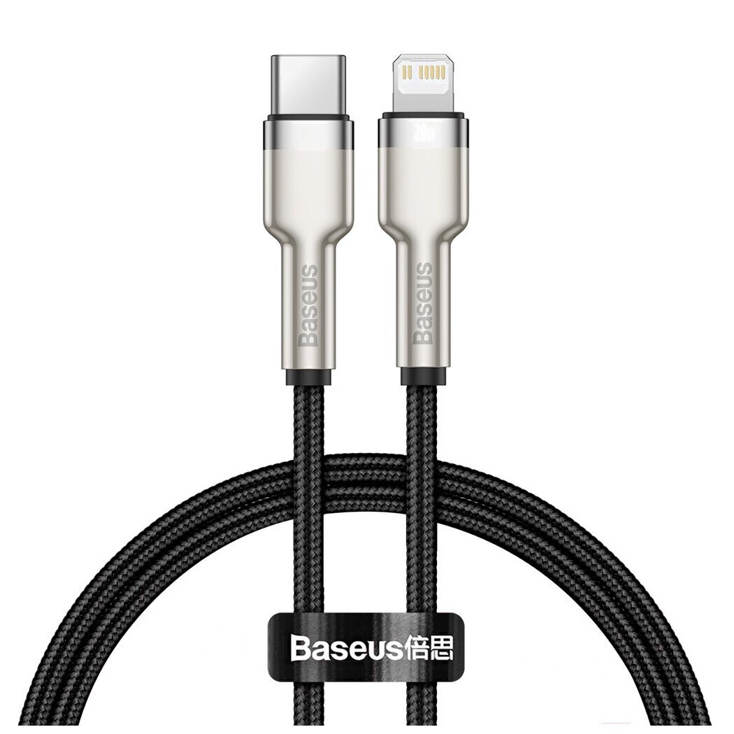 Кабель Baseus Cafule USB-C - Lightning 25cм (чёрный)