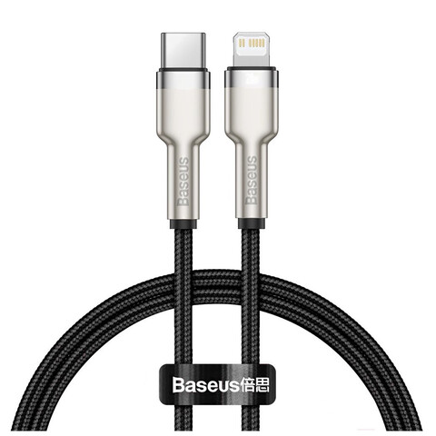 Кабель Baseus Cafule USB-C - Lightning 25cм (чёрный)
