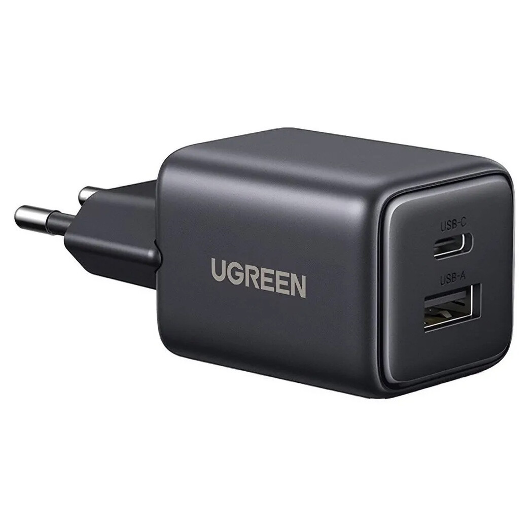 Зарядное устройство Ugreen GaN USB+Type-C, 20W, черный