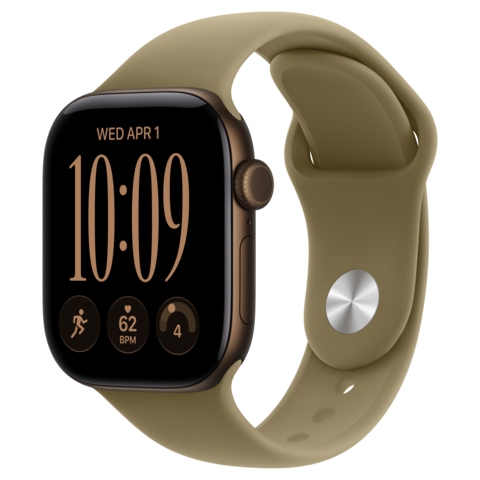 Apple Watch Series 12 46mm GPS Dark Bronze Aluminum Case with Olive Sport Band