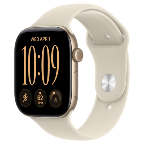 Apple Watch Series 12 46mm GPS Light Gold Aluminum Case with Sand Sport Band