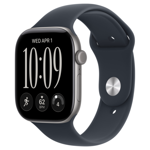 Apple Watch Series 12 46mm GPS Space Gray Aluminum Case with Navy Blue Sport Band