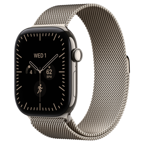 Apple Watch Series 12 42mm GPS+Cellular Natural Titanium Case with Natural Milanese Loop
