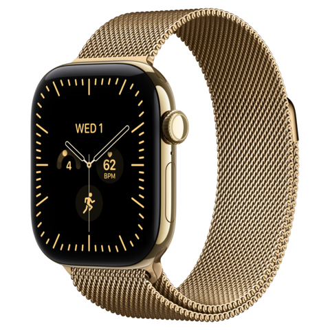 Apple Watch Series 12 46mm GPS+Cellular Radiant Gold Titanium Case with Radiant Gold Milanese Loop
