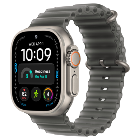 Apple Watch Ultra 4 49mm GPS+Cellular Titanium Case with Translucent Black Ocean Band