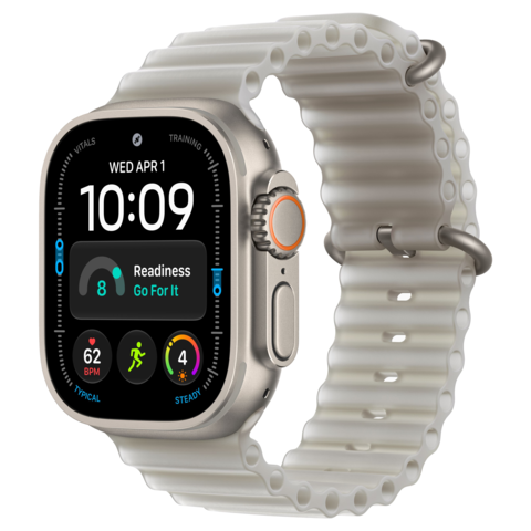 Apple Watch Ultra 4 49mm GPS+Cellular Titanium Case with Translucent Gray Ocean Band