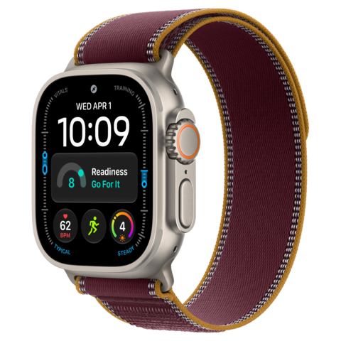 Apple Watch Ultra 4 49mm GPS+Cellular Titanium Case with Burgundy Trail Loop