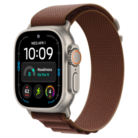 Apple Watch Ultra 4 49mm GPS+Cellular Titanium Case with Burgundy Alpine Loop
