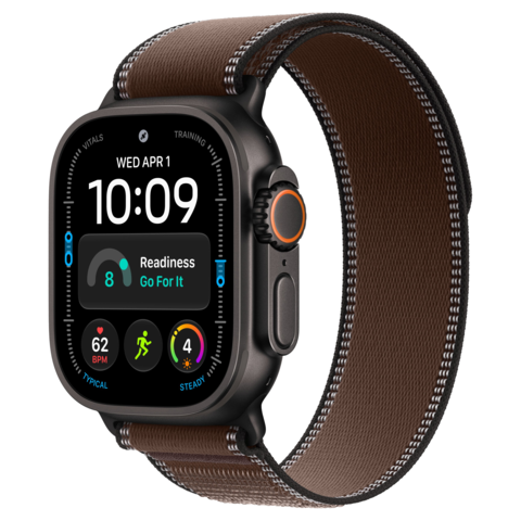 Apple Watch Ultra 4 49mm GPS+Cellular Black Titanium Case with Dark Umber Trail Loop
