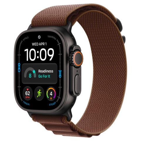 Apple Watch Ultra 4 49mm GPS+Cellular Black Titanium Case with Burgundy Alpine Loop