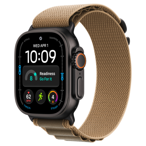 Apple Watch Ultra 4 49mm GPS+Cellular Black Titanium Case with Desert Alpine Loop