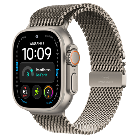 Apple Watch Ultra 4 49mm GPS+Cellular Titanium Case with Natural Titanium Milanese Loop